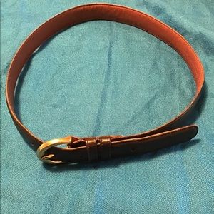 Coach Brown Leather Belt with Gold-Tone Buckle